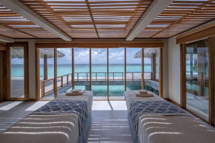 Couples' spa treatment room in residence
