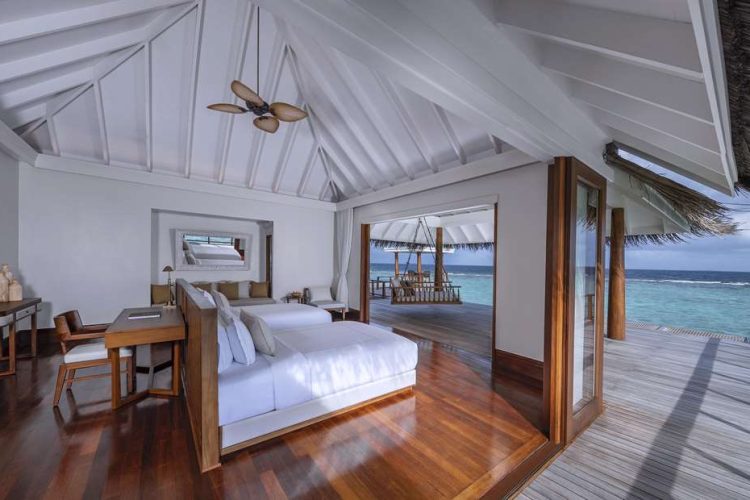 Twin bedroom and ocean view of residence