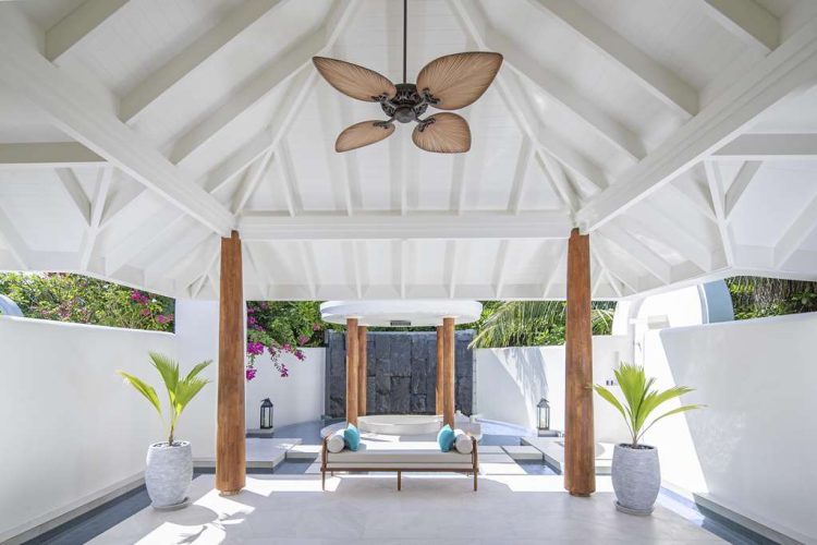 Outdoor bathroom in Two Bedroom Beach Pool Residence with outdoor bathtub and water feature